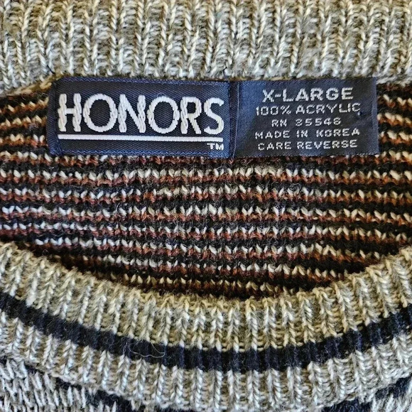 Vintage Oversized Winter Snowflake Grandpa Holiday Neutral Knit Crewneck Sweater - Picture 7 of 7